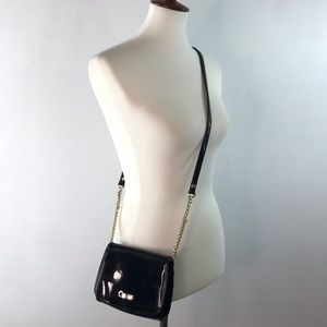 Vintage Liz Claiborne Black Patent Leather Mini Crossbody Bag